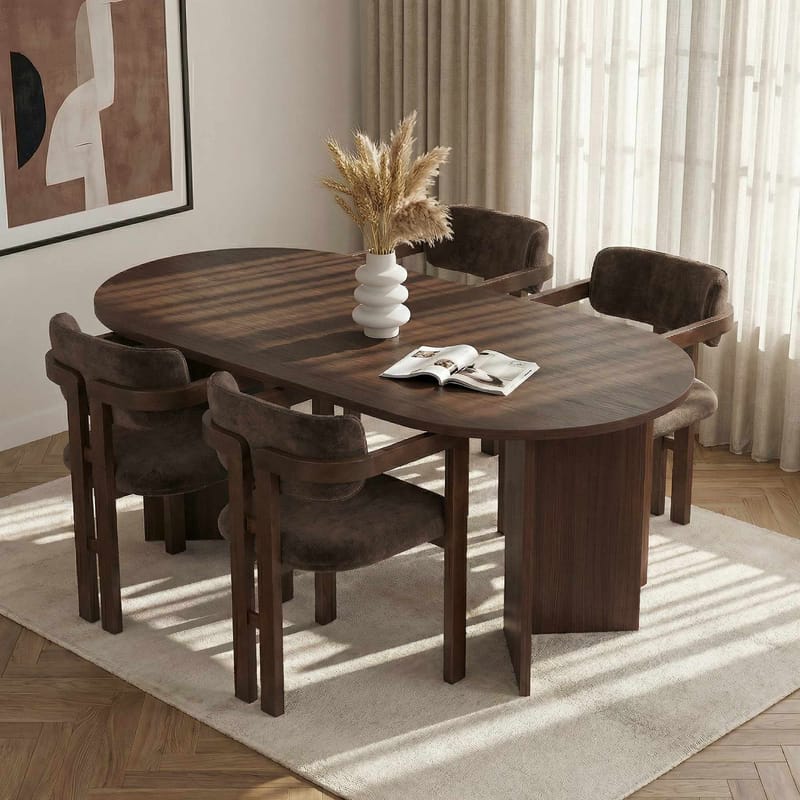 Dano Matbord- och stolset 180x75x90 cm 5 delar - Milano Valnöt, Mörk valnöt, Brun - Möbler - Matplats - Matgrupp & matbord med stolar