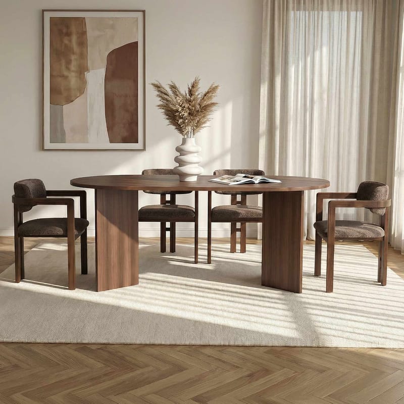 Dano Matbord- och stolset 180x75x90 cm 5 delar - Milano Valnöt, Mörk valnöt, Brun - Möbler - Matplats - Matgrupp & matbord med stolar