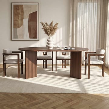 Dano Matbord- och stolset 180x75x90 cm 5 delar - Milano Walnut, Dark Walnut, vit - Möbler - Matplats - Matgrupp & matbord med stolar