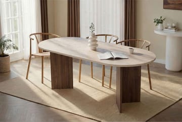 Dano Matbord Oval 200 cm - Travertine Walnut - Möbler - Matplats - Matbord & köksbord