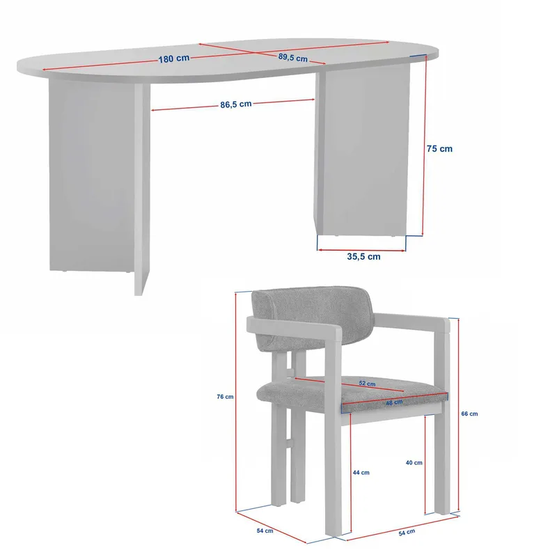 Dano Matgrupp 180 cm med 4 stolar - Möbler - Matplats - Matgrupp & matbord med stolar