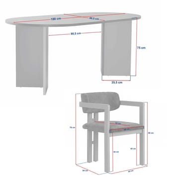 Dano Matgrupp 180 cm med 6 stolar - Möbler - Matplats - Matgrupp & matbord med stolar