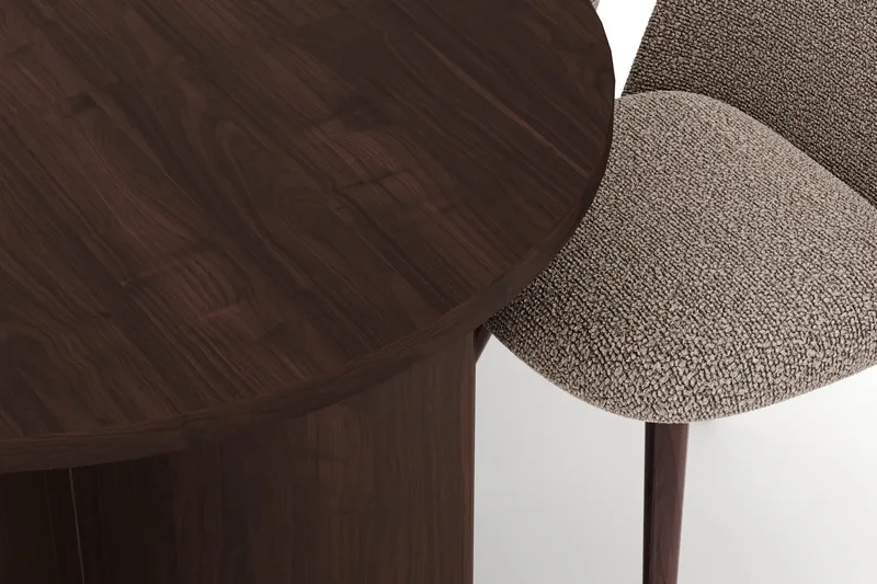 Dano Oval Matgrupp 180 cm – Matbord med 6 Nibe Plus Matstolar med Trä- och Valnötsutseende - Brun|Greige - Möbler - Matplats - Matgrupp & matbord med stolar