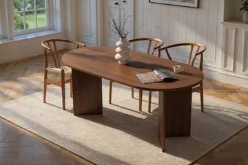 Dano Ovalt Matbord 180x90 cm med Trä- och Valnötsutseende - Brun - Möbler - Matplats - Matbord & köksbord