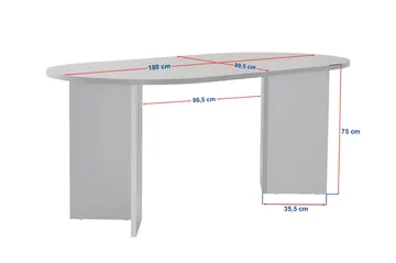 Dano Ovalt Matbord 180x90 cm med Travertin- och Valnötsutseende - Beige - Möbler - Matplats - Matbord & köksbord