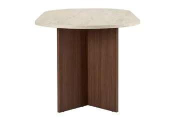 Dano Ovalt Matbord 180x90 cm med Travertin- och Valnötsutseende - Beige - Möbler - Matplats - Matbord & köksbord
