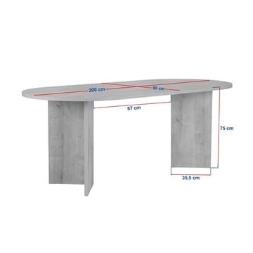 Dano Stort Ovalt Matbord 200 cm med Mörkt Träutseende - Svart - Möbler - Matplats - Matbord & köksbord