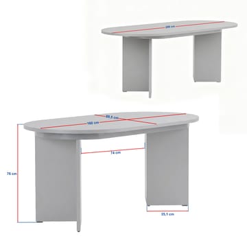 Dano Utdragbart Matbord 160-200 cm Oval - Travertin - Möbler - Matplats - Matbord & köksbord