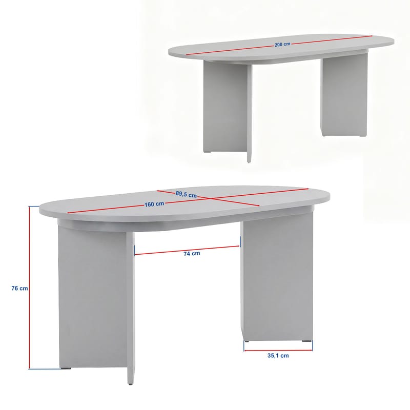Dano Utdragbart Matbord 160-200 cm Oval - Valnöt - Möbler - Matplats - Matbord & köksbord