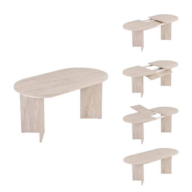 Dano Utdragbart Matbord 160 cm Oval - Travertin - Möbler - Matplats - Matbord & köksbord