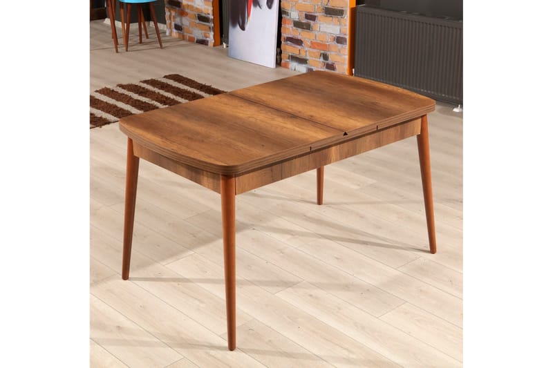 Darnel Utdragbart Rektangulärt Matbord 132 cm med Trä- och Valnötsutseende - Brun - Möbler - Matplats - Matbord & köksbord
