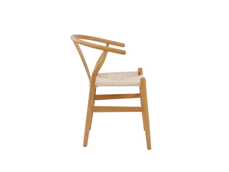 Dastoori Karmstol Matstol med Armstöd i Bokträ med Ek-utseende med Flätad Sits - Beige - Möbler - Matplats - Matstol & köksstol