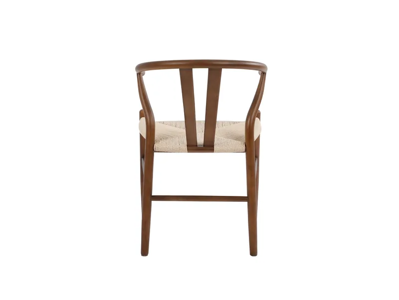 Dastoori Karmstol Matstol med Armstöd i Bokträ med Valnötsutseende med flätad sits - Ljusbeige - Möbler - Matplats - Matstol & köksstol