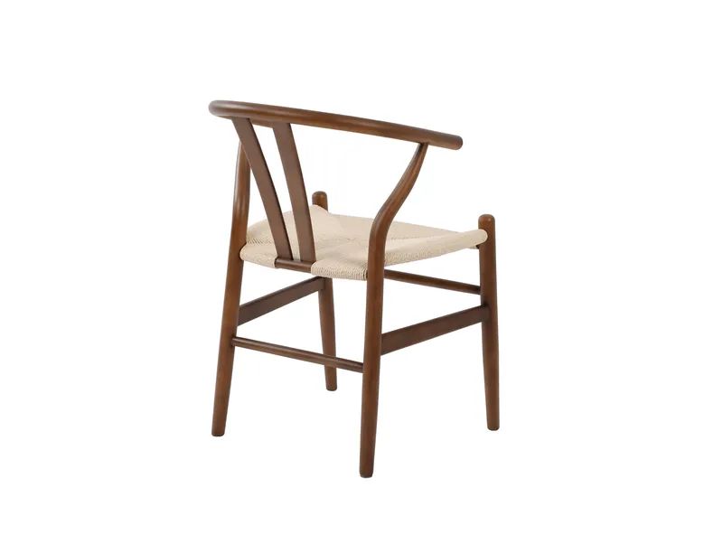 Dastoori Karmstol Matstol med Armstöd i Bokträ med Valnötsutseende med flätad sits - Ljusbeige - Möbler - Matplats - Matstol & köksstol