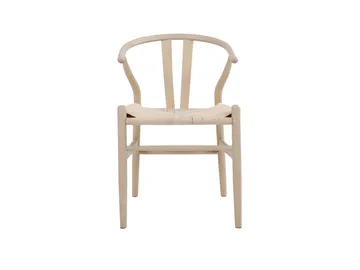 Dastoori Karmstol Matstol med Armstöd i Bokträ med Vitlaserad Ek-utseende med Flätad Sits - Beige - Möbler - Matplats - Matstol & köksstol
