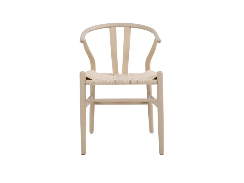 Dastoori Karmstol Matstol med Armstöd i Bokträ med Vitlaserad Ek-utseende med Flätad Sits - Beige - Möbler - Matplats - Matstol & köksstol