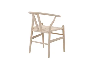 Dastoori Karmstol Matstol med Armstöd i Bokträ med Vitlaserad Ek-utseende med Flätad Sits - Beige - Möbler - Matplats - Matstol & köksstol
