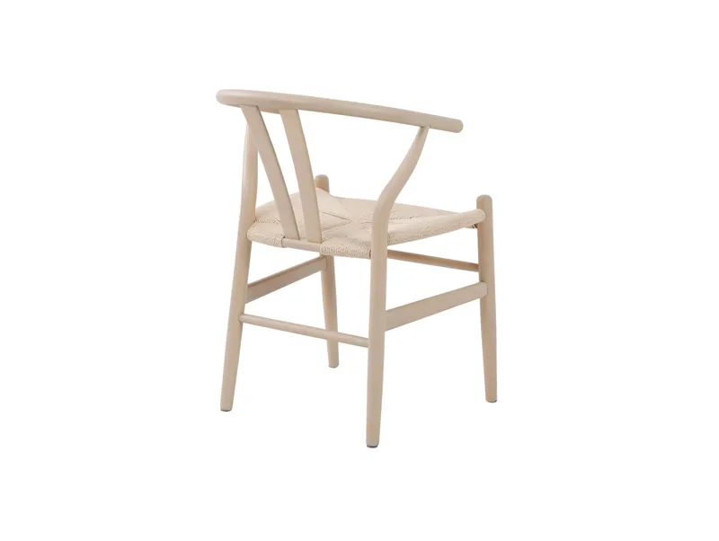 Dastoori Karmstol Matstol med Armstöd i Bokträ med Vitlaserad Ek-utseende med Flätad Sits - Beige - Möbler - Matplats - Matstol & köksstol