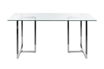 Davson Rektangulärt Matbord 160 cm med Glasskiva och Metallutseende - Transparent - Möbler - Matplats - Matbord & köksbord