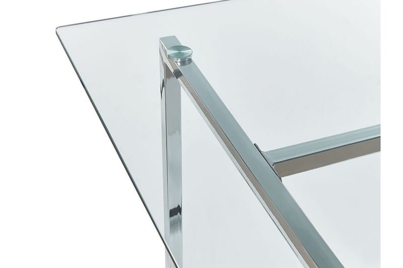 Davson Rektangulärt Matbord 160 cm med Glasskiva och Metallutseende - Transparent - Möbler - Matplats - Matbord & köksbord