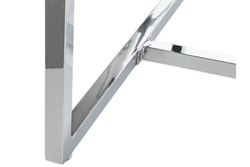 Davson Rektangulärt Matbord 160 cm med Glasskiva och Metallutseende - Transparent - Möbler - Matplats - Matbord & köksbord