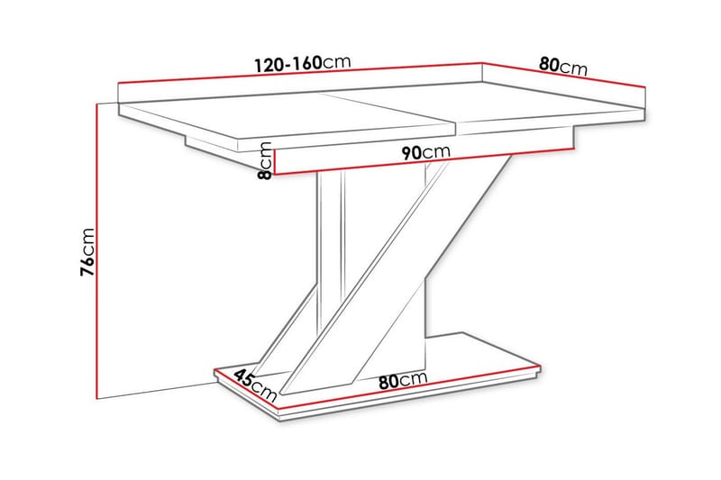 Denogal Matbord 80 cm Svart - Bord - Matbord & köksbord