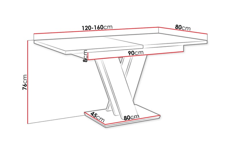 Denogal Matbord 80 cm Vit - Bord - Matbord & köksbord