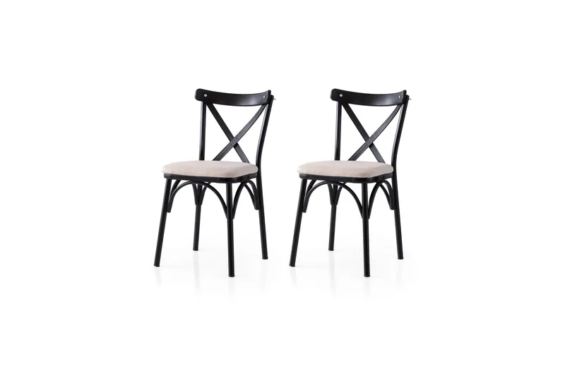 Devereaux Matstol, Svart/Cream