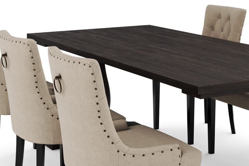 Dijon Matgrupp 200 cm med 6 Viktoria Matstol - 952430-6,704630-1 - Brun - Möbler - Matplats - Matgrupp & matbord med stolar