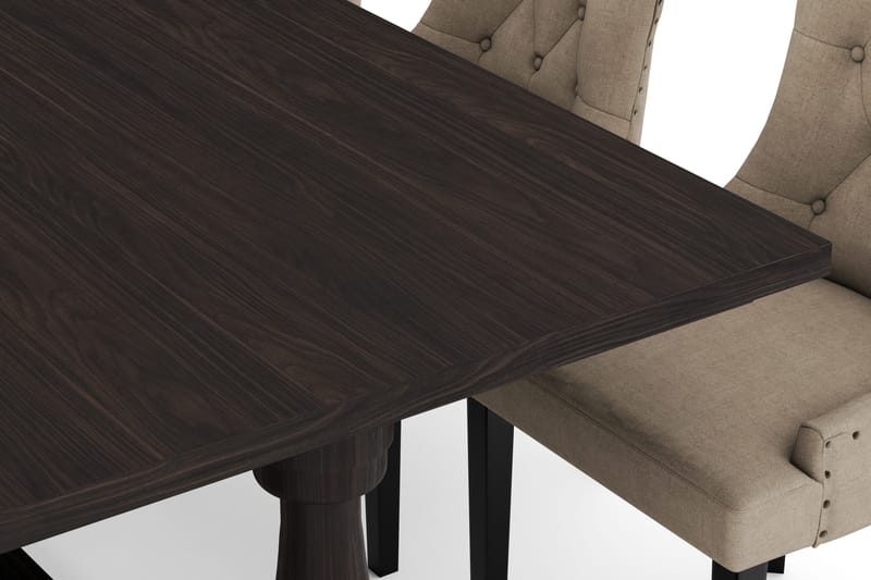 Dijon Matgrupp 200 cm med 6 Viktoria Matstolar - Brun - Möbler - Matplats - Matgrupp & matbord med stolar