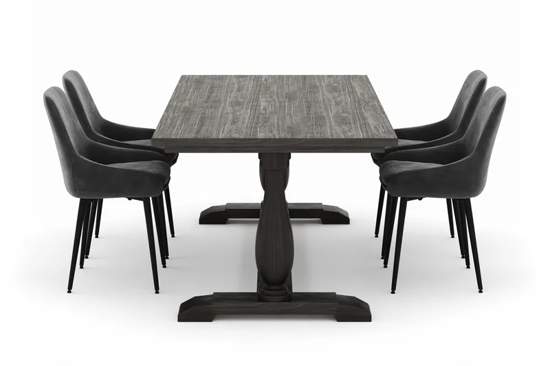 Dijon Matgrupp 200x100cm med 4 Alsarp Matstolar - Brun - Möbler - Matplats - Matgrupp & matbord med stolar