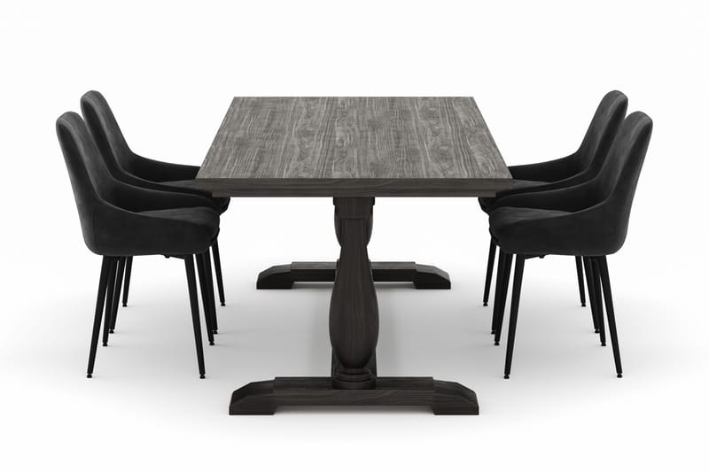 Dijon Matgrupp 200x100cm med 4 Alsarp Matstolar - Brun - Möbler - Matplats - Matgrupp & matbord med stolar