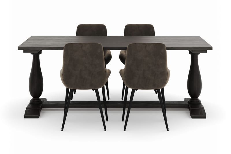 Dijon Matgrupp 200x100cm med 4 Alsarp Matstolar - Brun - Möbler - Matplats - Matgrupp & matbord med stolar
