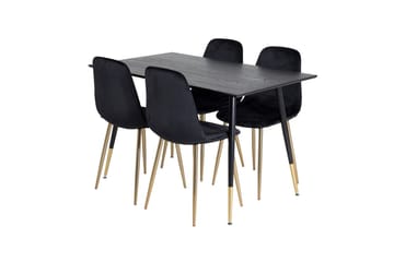Dipp Matbord 120 cm med 4 Polar Köksstol Sammet - Möbler - Matplats - Matgrupp & matbord med stolar