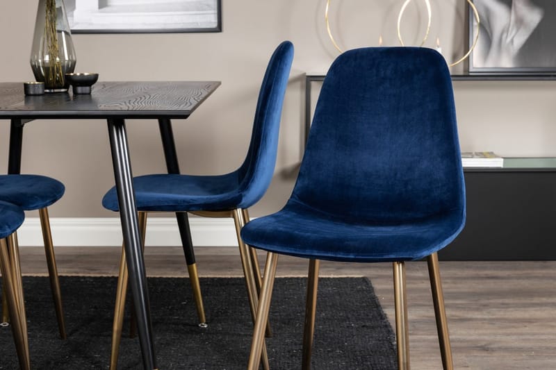 Dipp Matbord 120 cm med 4 Polar Köksstol Sammet - Möbler - Matplats - Matgrupp & matbord med stolar