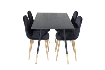 Dipp Matbord 120 cm med 4 Polar Köksstol Sammet - Möbler - Matplats - Matgrupp & matbord med stolar