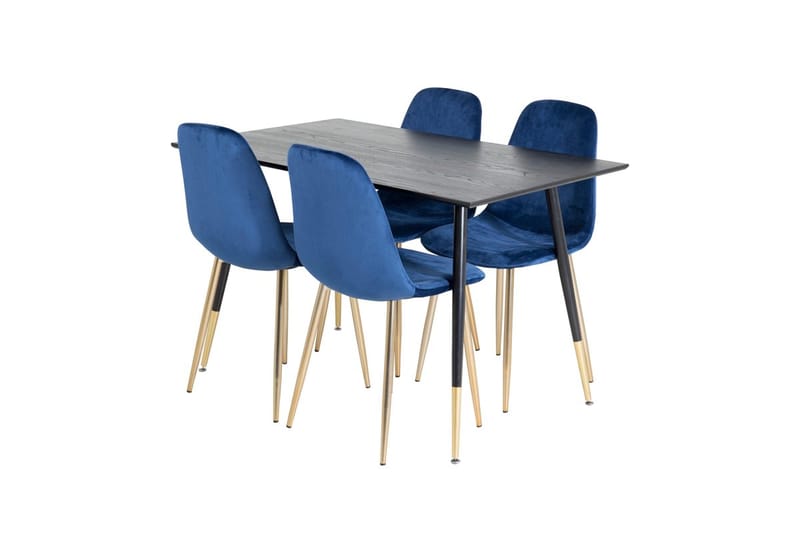 Dipp Matbord 120 cm med 4 Polar Köksstol Sammet - Möbler - Matplats - Matgrupp & matbord med stolar