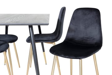 Dipp Matbord 120 cm med 4 Polar Köksstol Sammet - Möbler - Matplats - Matgrupp & matbord med stolar