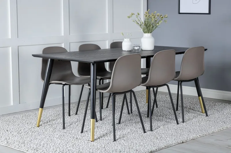 Dipp Matbord 180 cm med 6 Arctic Matstol
