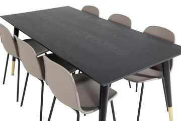 Dipp Matbord 180 cm med 6 Arctic Matstol - Möbler - Matplats - Matgrupp & matbord med stolar