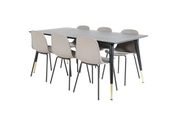 Dipp Matbord 180 cm med 6 Arctic Matstol - Möbler - Matplats - Matgrupp & matbord med stolar