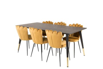 Dipp Matbord 180 cm med 6 Limhamn Stol Sammet - Möbler - Matplats - Matgrupp & matbord med stolar