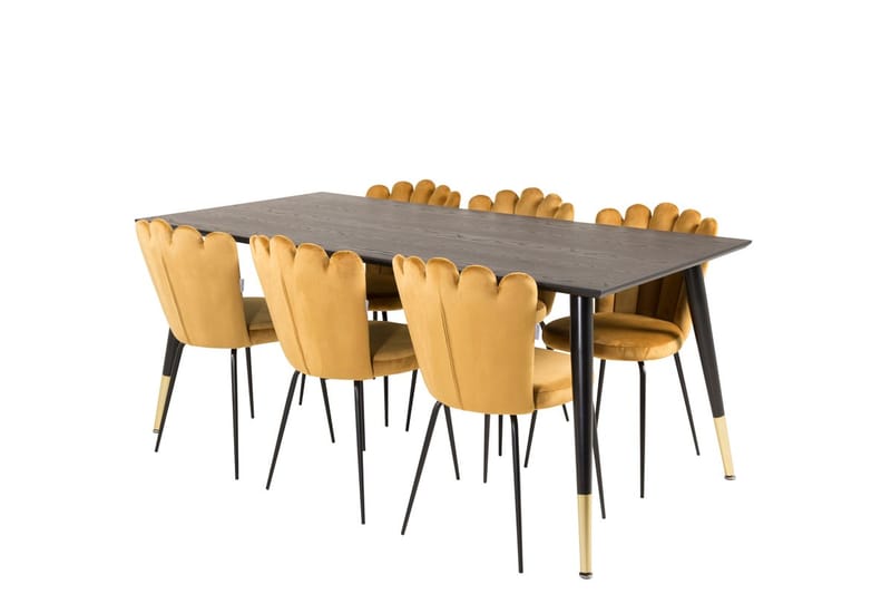 Dipp Matbord 180 cm med 6 Limhamn Stol Sammet - Möbler - Matplats - Matgrupp & matbord med stolar
