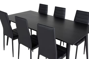 Dipp Matbord 180 cm med 6 Slim Matstol - Möbler - Matplats - Matgrupp & matbord med stolar