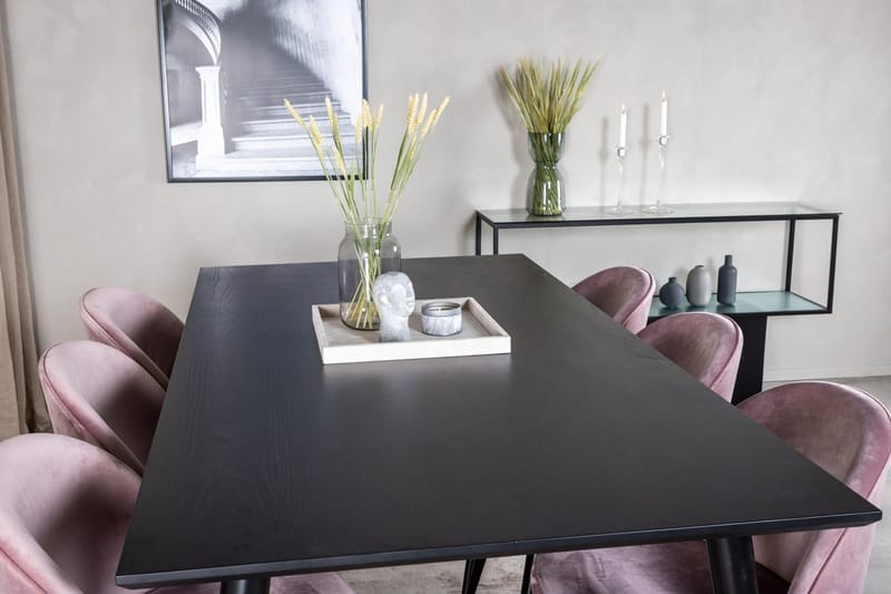 Dipp Matbord 180 cm med 6 Valerie Köksstol Sammet - Möbler - Matplats - Matgrupp & matbord med stolar