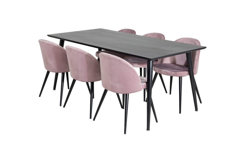 Dipp Matbord 180 cm med 6 Valerie Köksstol Sammet - Möbler - Matplats - Matgrupp & matbord med stolar