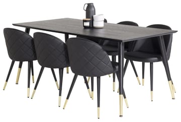 Dipp Matbord 180 cm med 6 Velvet Deluxe Matstol - Möbler - Matplats - Matgrupp & matbord med stolar