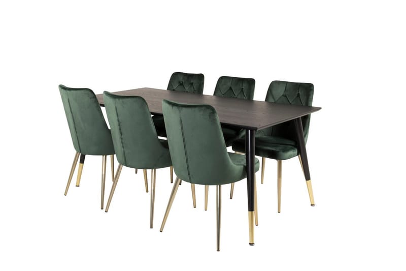Dipp Matbord 180 cm med 6 Velvet Deluxe Sammetsstol - Möbler - Matplats - Matgrupp & matbord med stolar