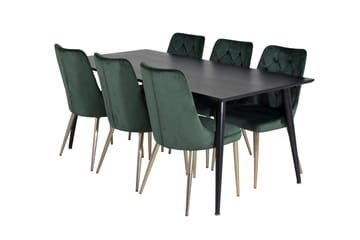 Dipp Matbord 180 cm med 6 Velvet Deluxe Sammetsstol - Möbler - Matplats - Matgrupp & matbord med stolar