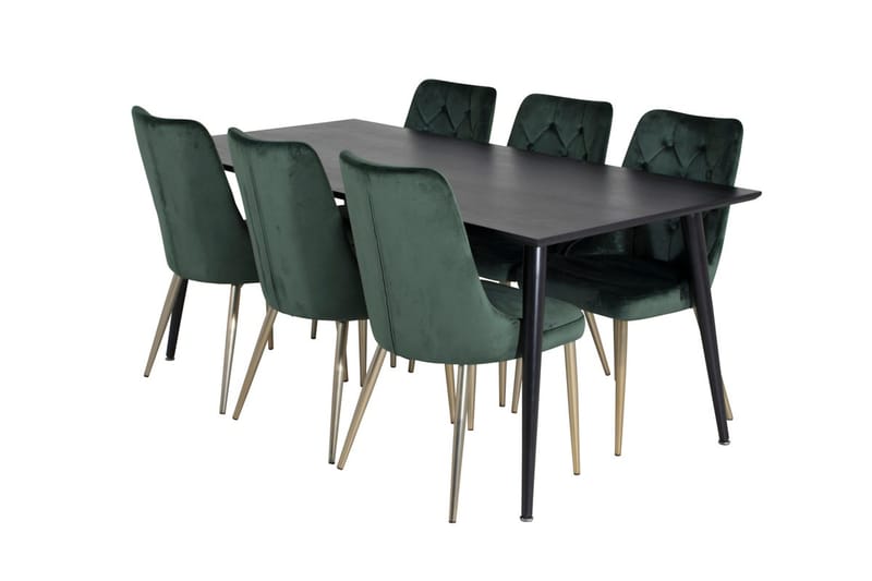 Dipp Matbord 180 cm med 6 Velvet Deluxe Sammetsstol - Möbler - Matplats - Matgrupp & matbord med stolar